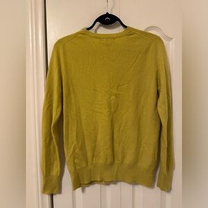 Banana Republic - cashmere crewneck - bright lime yellow- size S